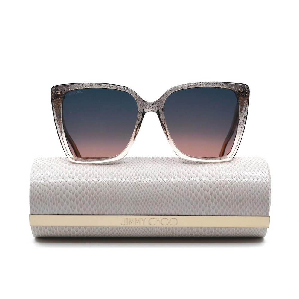 JIMMY CHOO LESSIE/S HUDE GLITTER GREY WOMEN'S SUNGLASSES - Picture 6 of 14